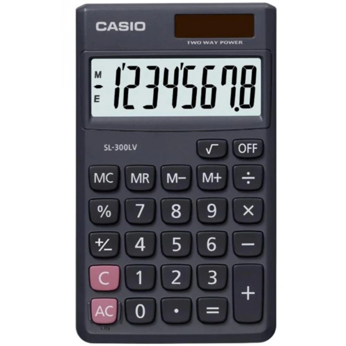 Casio SL-300LV-W-DP 8 Hane Cep Tipi Hesap Makinesi