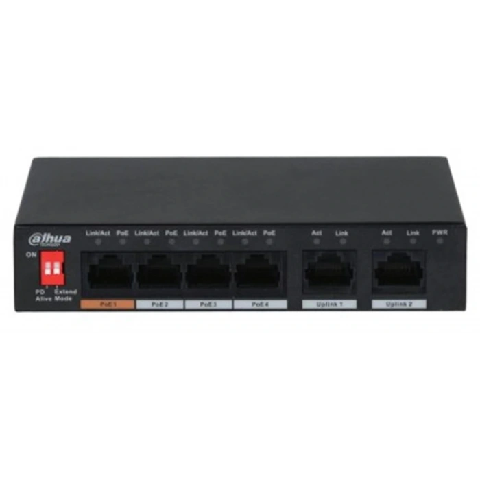 Dahua PFS3006-4ET-60 6 Port 10-100 (4 Poe + 2fe Uplınk Toplam 60W Poe)