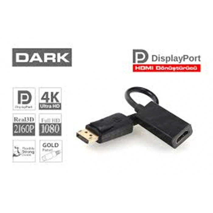 Dark DK-HD-AMXF90 HDMI 90° Dönüştürücü Dirsek - HDMI Erkek - HDMI Dişi