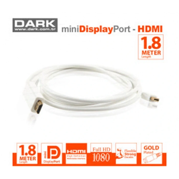 Dark MDPXHDMIL180 1.8mt Mini Displayport to Hdmı Kablo