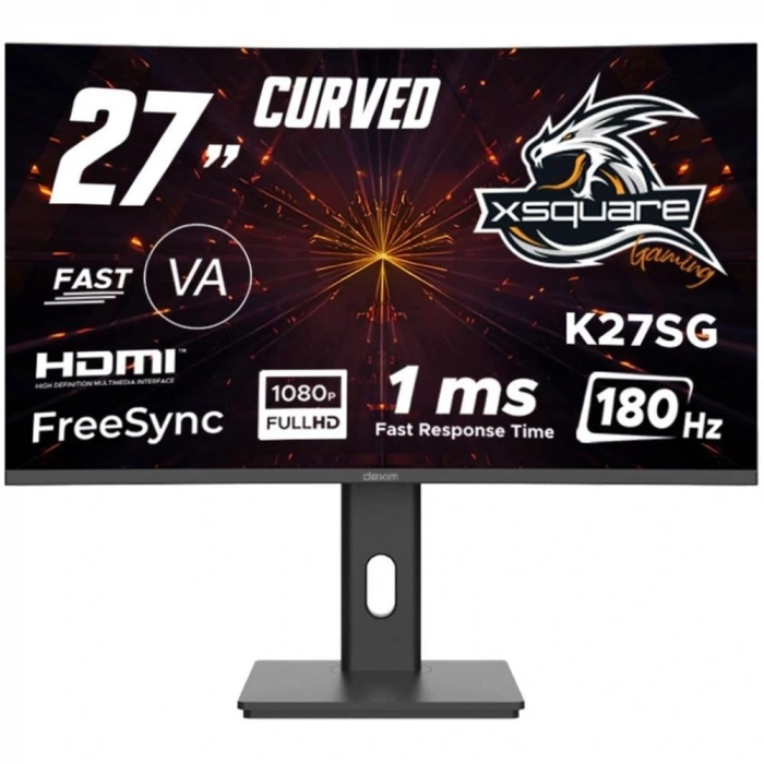Dexim 27 DMT008 Fhd 180hz 1ms Hdmı+dp K27SG Freesync Adaptive Sync Curved Va Gaming Pivot Monitör