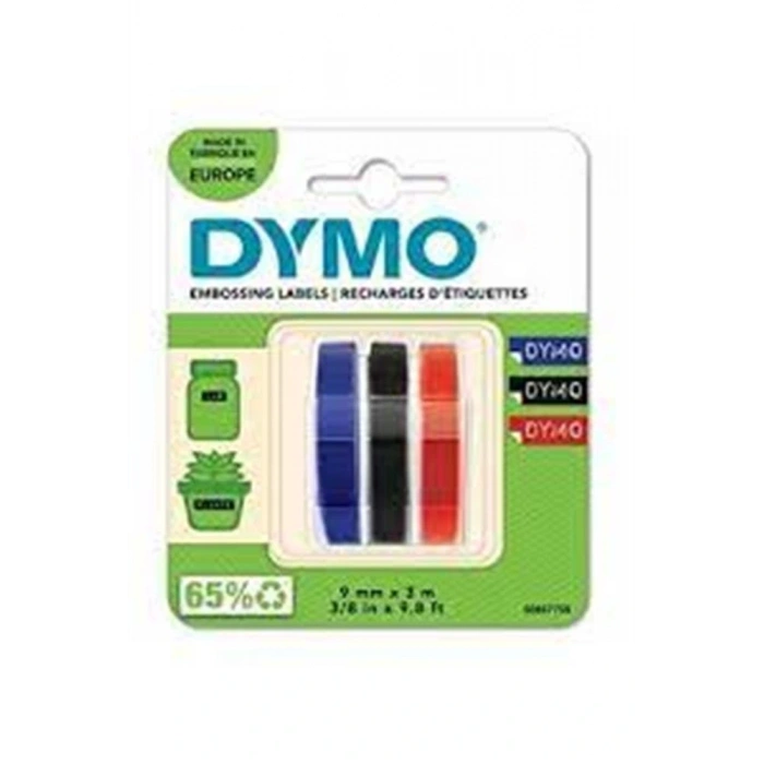 DYMO S0847750 Kabartma Şerit, 9 mmx3 mt  3 lü Bls K-S-M