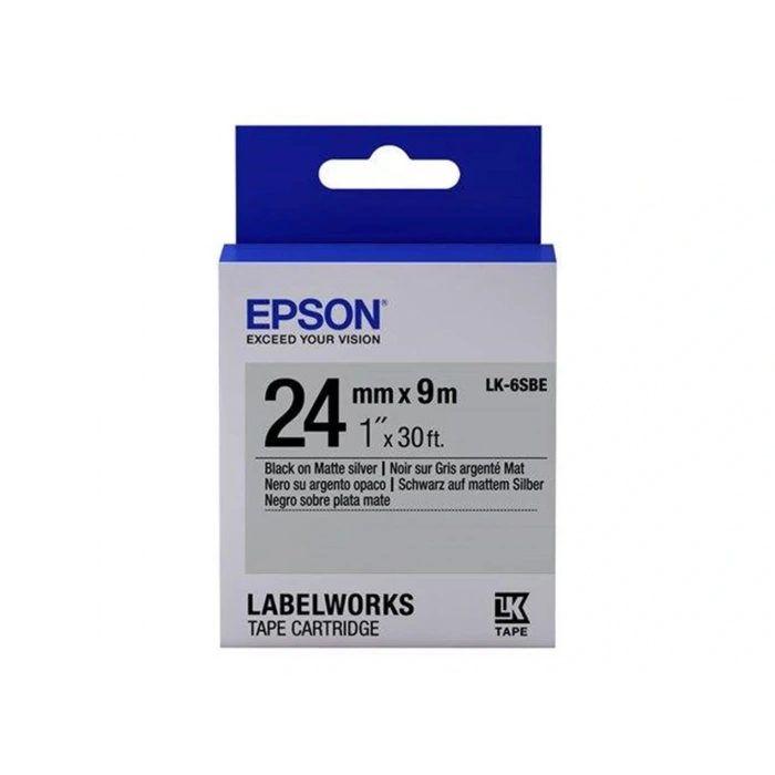 Epson LK-6SBE Gümüş Üzeri Siyah 24mm 9Metre Etiket
