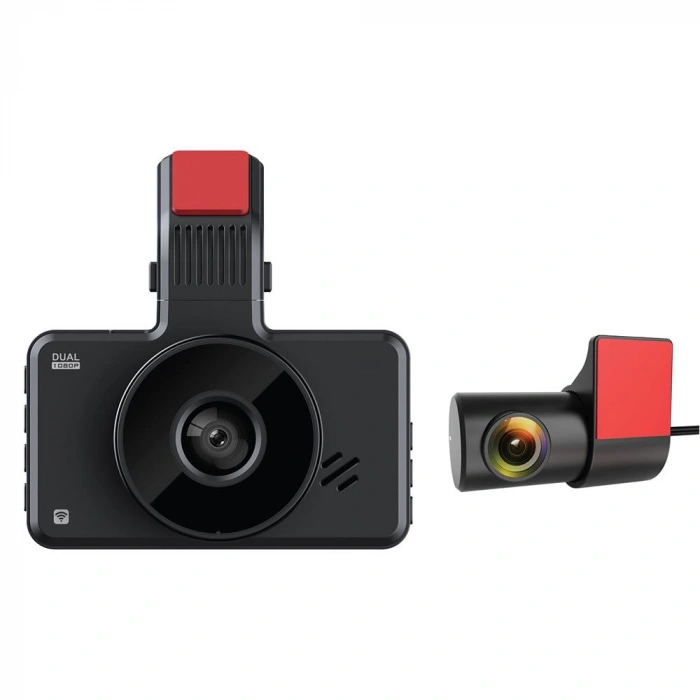 Everest CAR15 3.0IPS Ekran 1080P+720P 120° Açı G-Sensor+Wifi 64GB TF Kartlı Araç Ön Ve Arka Kamera