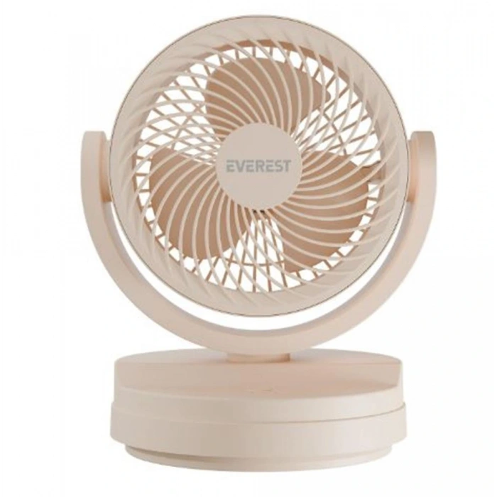 Everest EFN-509 Krem- Kahve 7 İnç 3 Kademeli 2100 RPM Hız Duvar Tıpı Ve Masaüstü Usb Fan