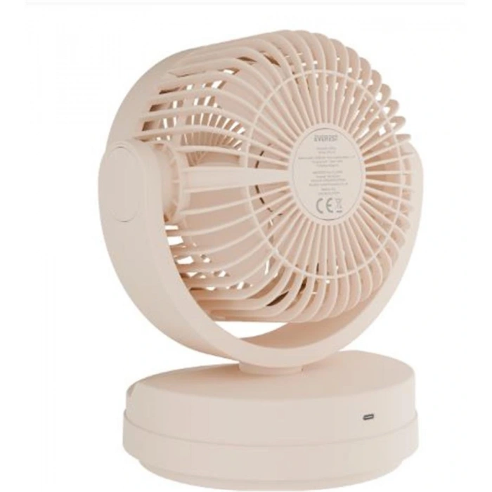 Everest EFN-509 Krem- Kahve 7 İnç 3 Kademeli 2100 RPM Hız Duvar Tıpı Ve Masaüstü Usb Fan