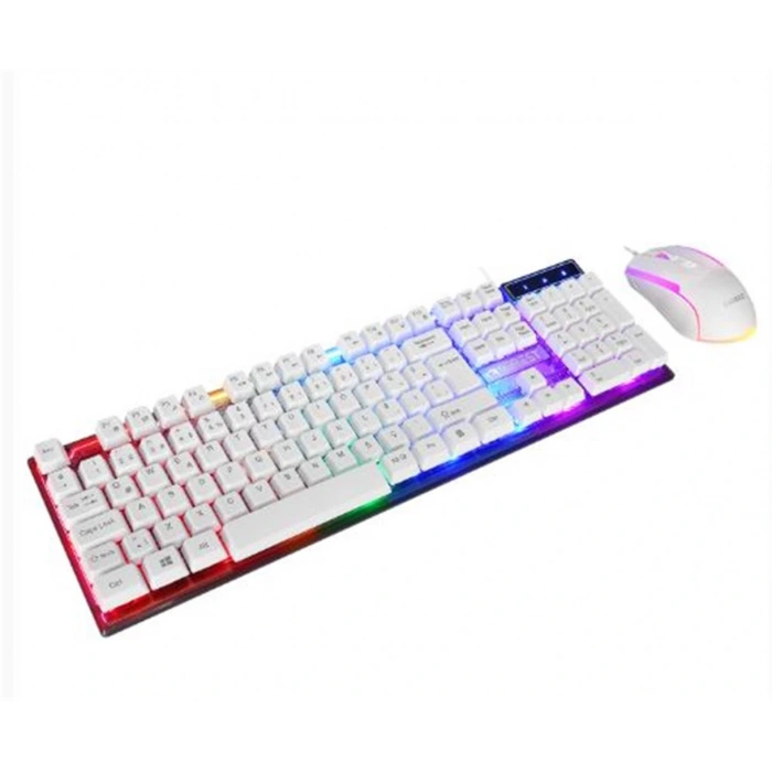 Everest KM-198 Luminax Beyaz Gökkuşağı Aydınlatmalı Q Gaming Oyuncu Klavye + Mouse Set