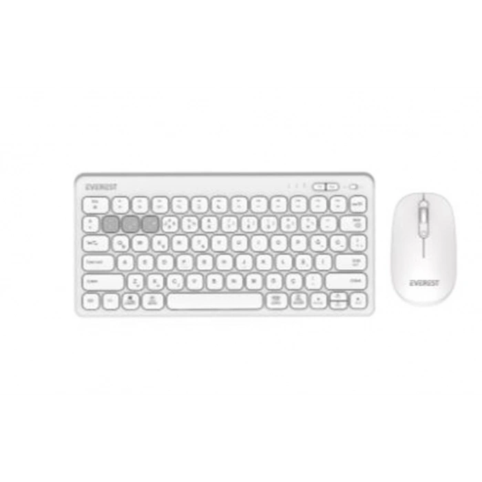 Everest  KM-BT903 Beyaz 3in1 3 BT + 2.4  İnce Q 4 Cihaz Bağlantılı Kablosuz Klavye + Mouse Set