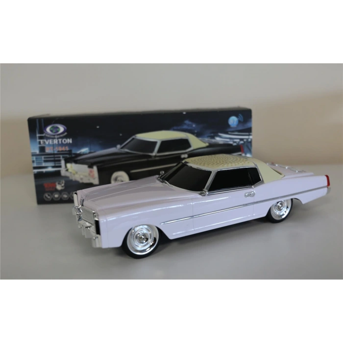 EVERTON RT-1941  Beyaz Arabalı  Bluetooth Fm-Usb-Tf-Aux Şarjlı Nostaljik Radyo