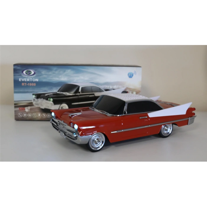 EVERTON RT-1950 Turuncu Arabalı  Bluetooth Fm-Usb-Tf-Aux Şarjlı Nostaljik Radyo