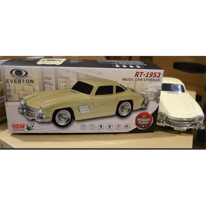 EVERTON RT-1953 Bej Arabalı  Bluetooth Fm-Usb-Tf-Aux Şarjlı Nostaljik Radyo