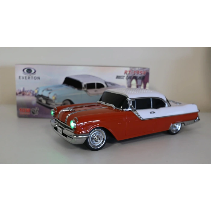 EVERTON RT-1954 Turuncu Arabalı  Bluetooth Fm-Usb-Tf-Aux Şarjlı Nostaljik Radyo