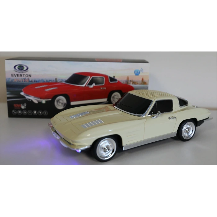 EVERTON RT-1956 Bej Arabalı  Bluetooth Fm-Usb-Tf-Aux Şarjlı Nostaljik Radyo