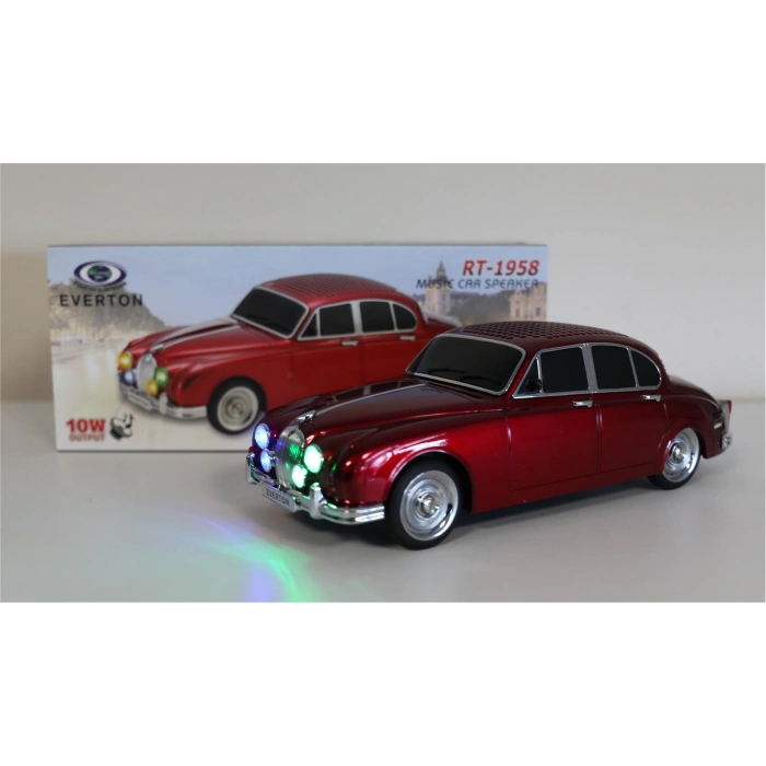 EVERTON RT-1958 Kırmızı Arabalı  Bluetooth Fm-Usb-Tf-Aux Şarjlı Nostaljik Radyo