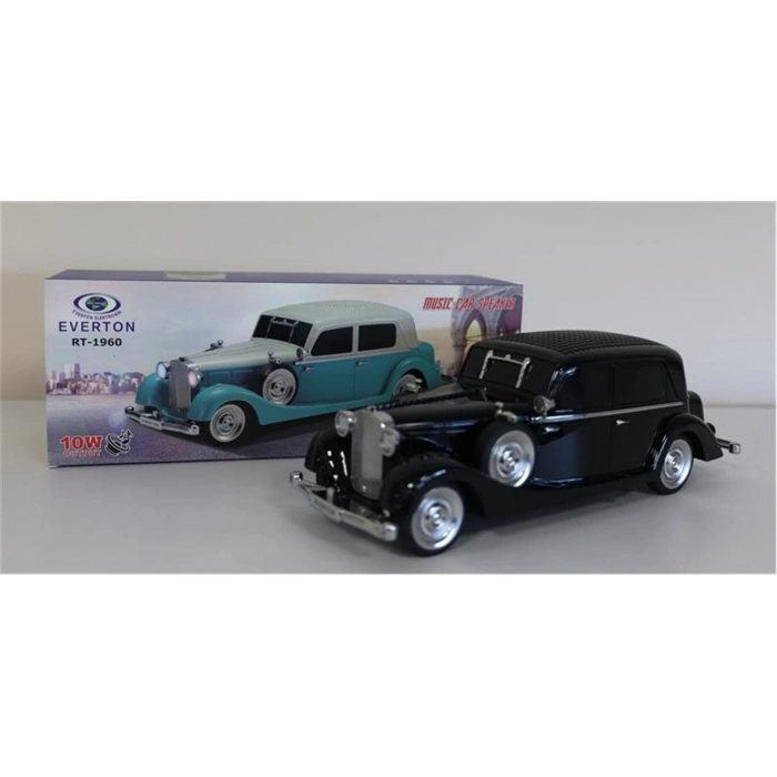 EVERTON RT-1960 Siyah Arabalı  Bluetooth Fm-Usb-Tf-Aux Şarjlı Nostaljik Radyo