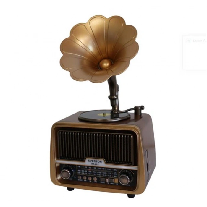 Everton Rt-601 Gramafonlu Bluetooth Fm-Usb-Tf-Aux  Şarjlı Nostaljik Radyo