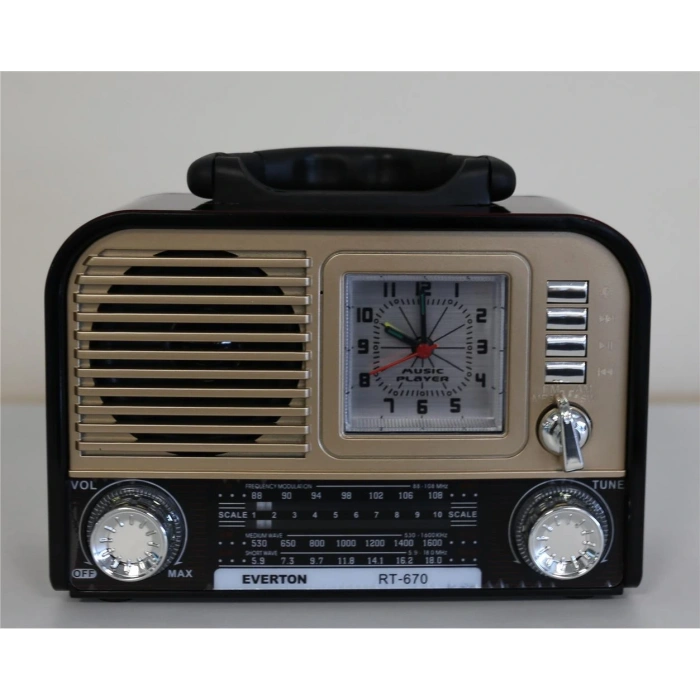 Everton RT-670 Bluetooth Usb-Micro Sd Saatli Nostaljik Radyo