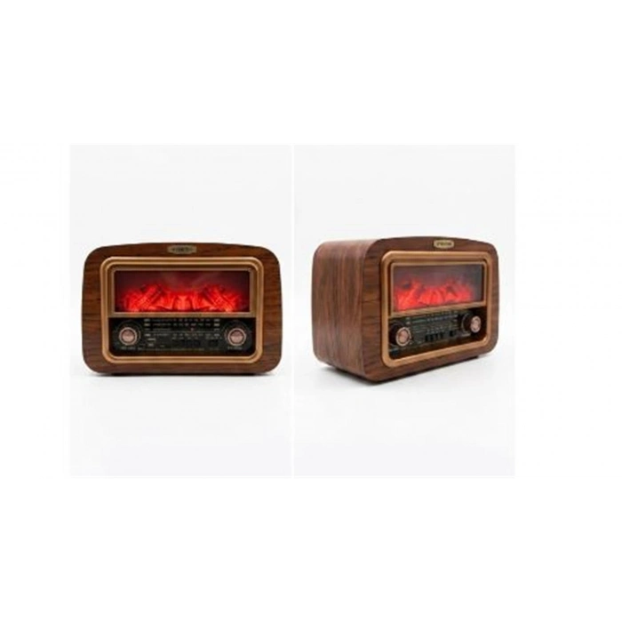 Everton Rt-742 Şömine Göstergeli  Bluetooth Fm-Usb-Tf-Aux  Şarjlı Nostaljik Radyo