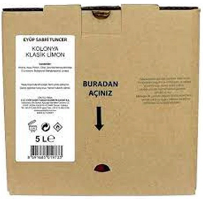 Eyüp Sabri Tuncer 5lt Limon  Kolonyası (5lt Bag IN Box Endüstriyel)