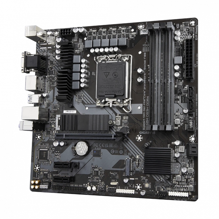 GIGABYTE B760M DS3H DDR4 7600MHz(OC) DDR5 Soket 1700 M.2 HDMI DP D-Sub mATX Anakart