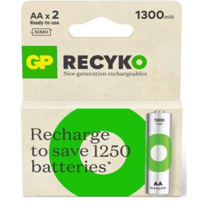 GP AA 1300 mAh Şarjlı Kalem Pil 2li Paket GP130AAHCEMTR-2GB