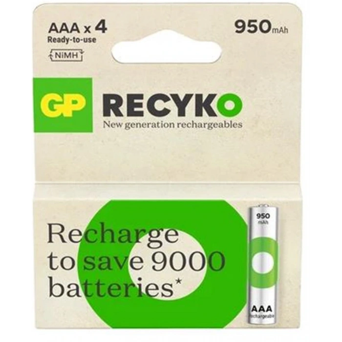 GP AAA 950 mAh Şarjlı İnce Kalem Pil 4lü Paket GP100AAHCEMTR-4LÜ
