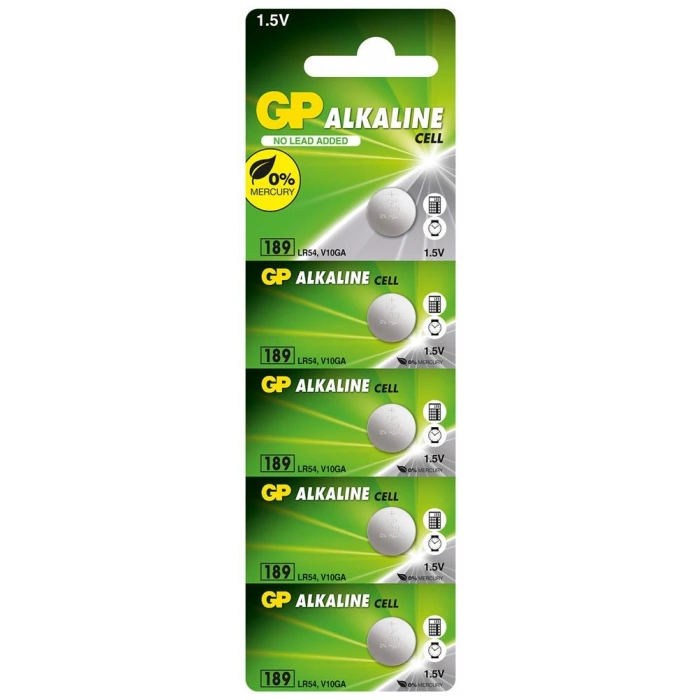 GP GP189-C5 LR54 AG10-LR1130 Alkalin Düğme Pil 5li Paket