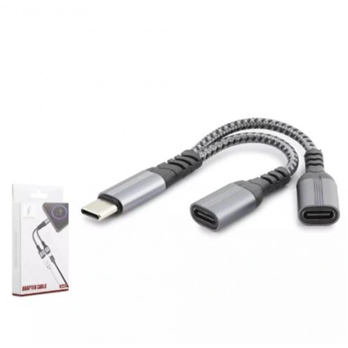 Hadron Gj-015 Type-C To 2-Type-C F Kablo Car Şarj Siyah