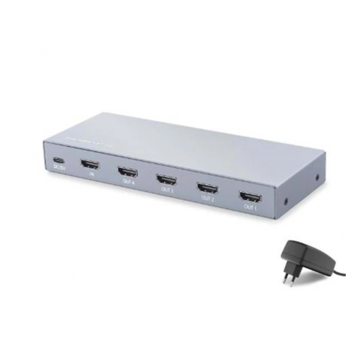 HADRON HDX1432 HDMI Splitter EDID 8K 60 Hz 1 Giriş 4 Çıkış Gri