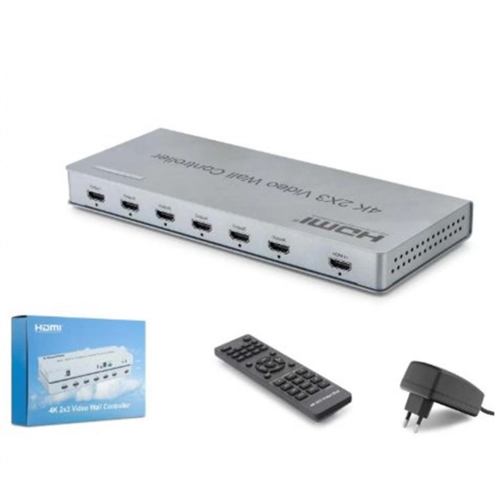 HADRON HDX1435 HDMI Video Wall Controller Kumandalı 4K 6 Ekran Gri
