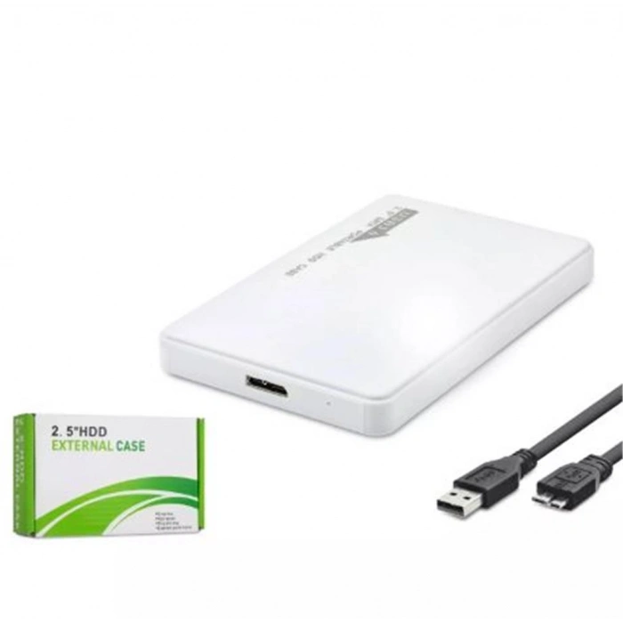 HADRON HDX1752 2.5 SATA HDD-SSD Harici Disk Kutusu USB 3.0 Micro-B - Beyaz