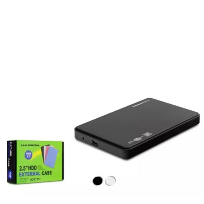 HADRON HDX1757 HDD KUTU USB2.0 PLASTİK SATA 2.5 SİYAH - BEYAZ