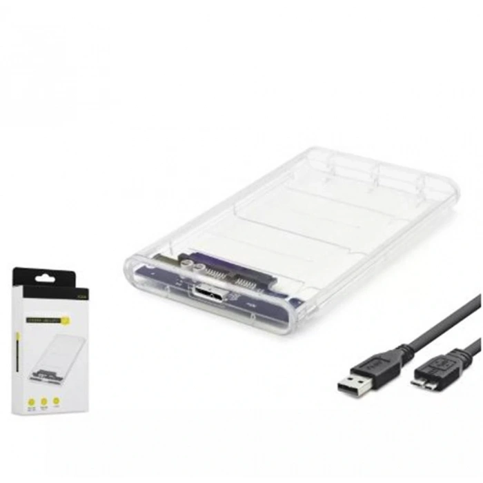 HADRON HDX1760 HDD KUTU USB3.0 PLASTİK SATA 2.5 TRANSPARENT