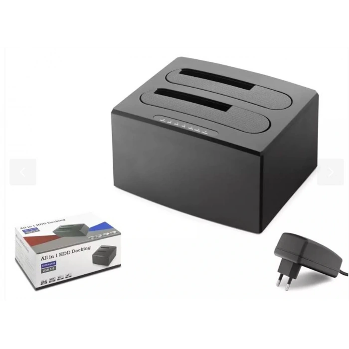 Hadron Hdx1791 All in One HDD Docking USB 3.0 SATA 2.5 & 3.5 HDD SSD Destekli 12V Adaptör Siya