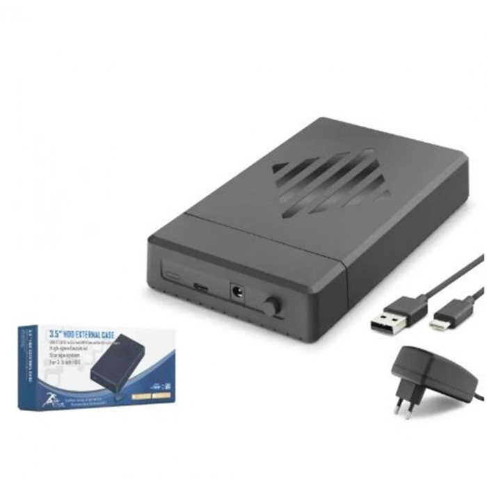 HADRON HDX1794 3.5 İnç SATA HDD Harici Disk Kutusu USB 2.0 Type-C - Siyah
