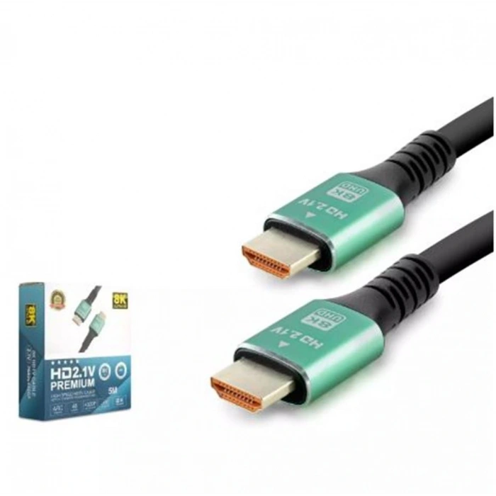 HADRON HDX2046 HDMI KABLO PVC 8K 60HZ 2.1V OPTIC OD8.0 5M SİYAH