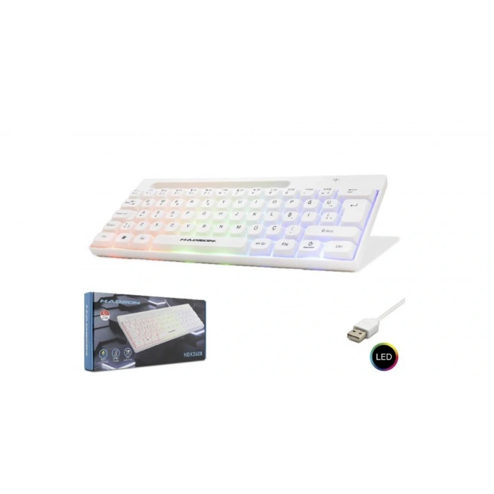 Hadron Hdx2608 Kablolu Oyuncu Mini Klavye Led Q Beyaz