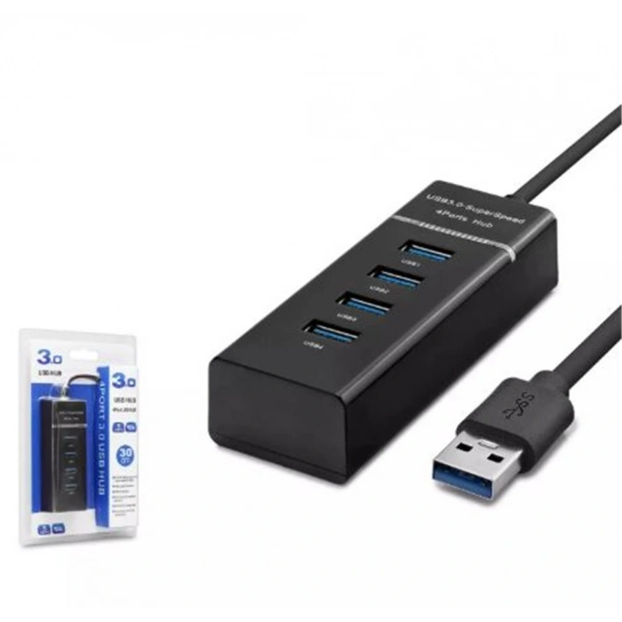 Hadron Hdx7017 Usb3.0 Hub 3-Usb + Usb3.0 30Cm Siyah