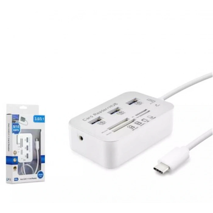 HADRON HDX7029 TYPE-C HUB COMBO 3-USB3.0 + MS + SD + M2 + TF 20CM 7IN1 BEYAZ