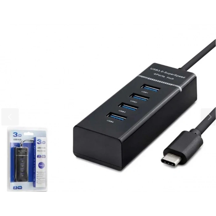 HADRON HDX7045 Type-C 3.0 Hub 4 Port 5 Gbps Siyah
