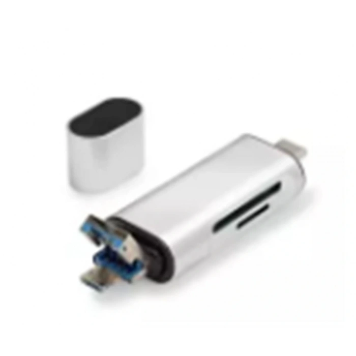 Hadron HDX7053 Kart Okuyucu Type-C OTG | microSD + SD Destekli | 480Mbps Gri