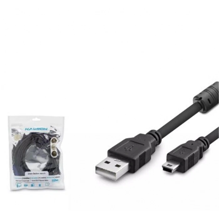 Hadron Hdx7520 Usb Mini V3-5Pin To Usb Kablo 5M Siyah
