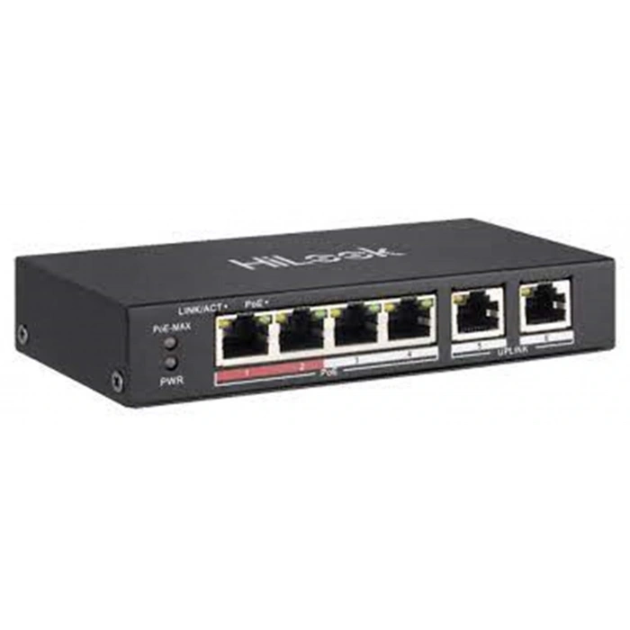 Hilook NS-0106MP-35 4 Port PoE, 35W, +2 Port Megabit Uplink Switch