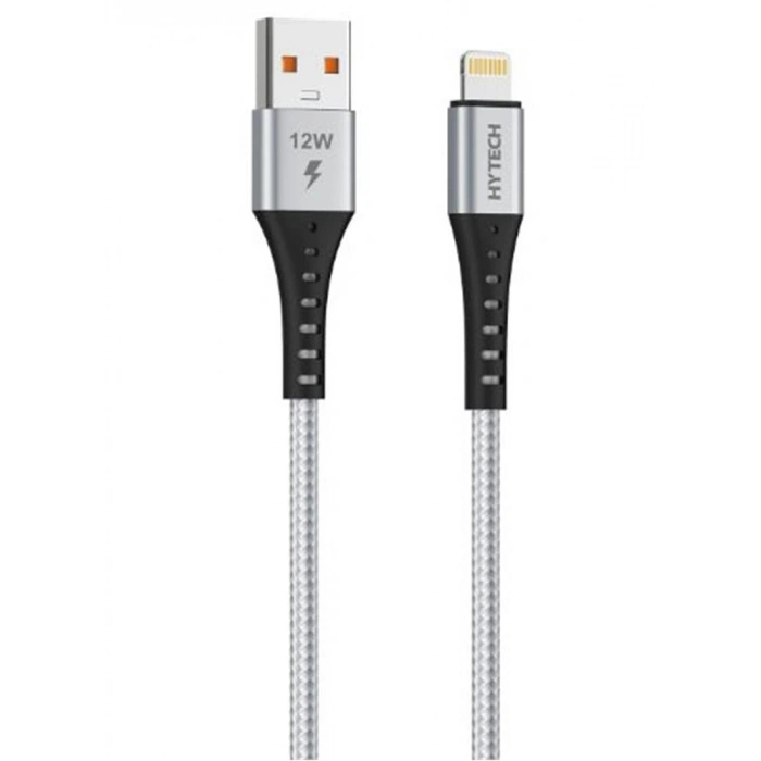 Hytech HY-X331 1m 2.4A Lightning Silver Gri Data + Şarj Kablosu