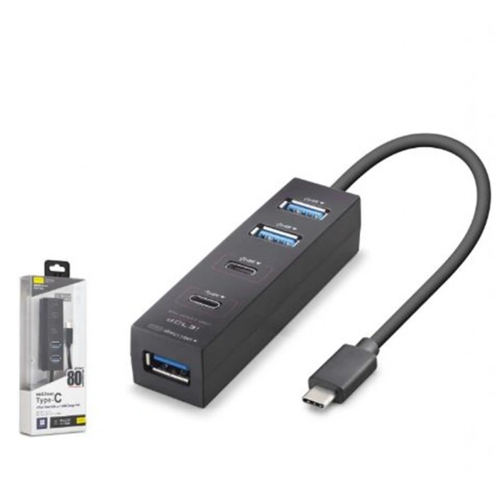 iETOP TU0529 Type-C 3.2 Gen1 Hub 4 Port 5 Gbps 80 cm Siyah