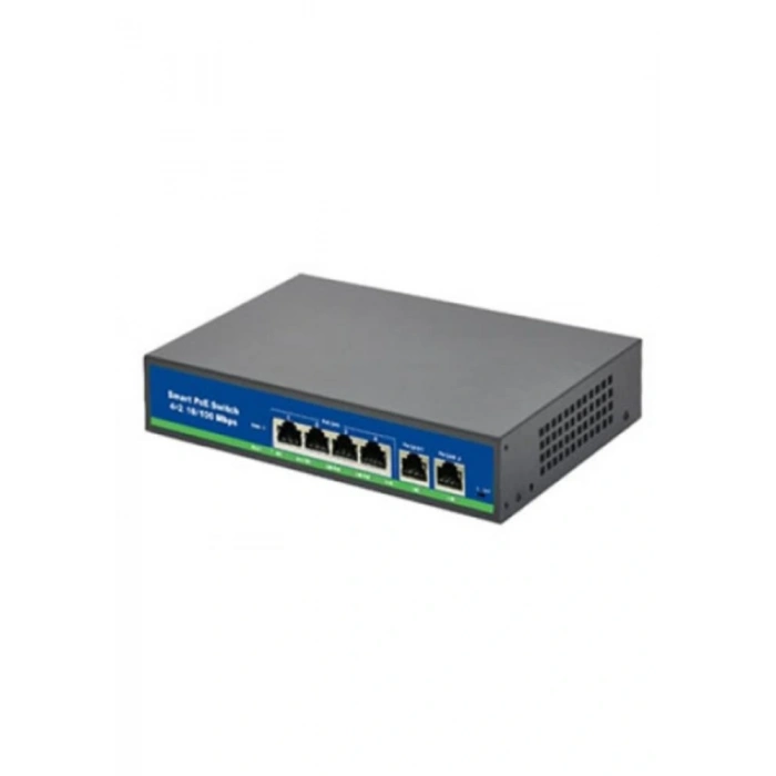 ISEE ISS-4006P 4 Port Poe+ 10-100 Mbps 2 Port 10-100 Uplink Switch 78W