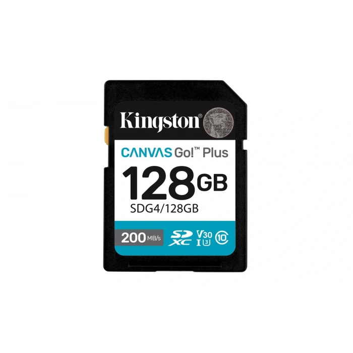 Kingston SDG4-128GB 128GB SDXC Canvas Go Plus Gen4 200MB-s C10 UHS-I U3 V30 Hafıza Kartı