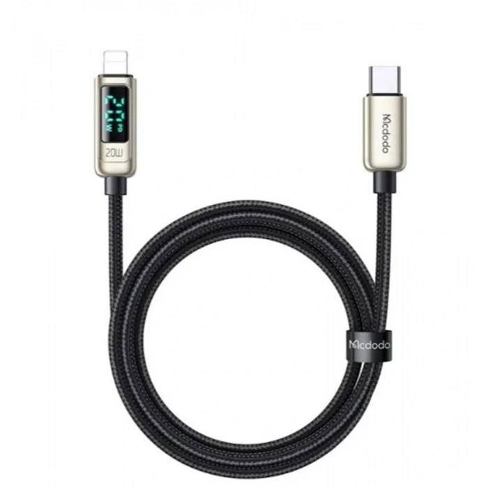 MCDODO CA-8811 20W DİJİTAL GÖSTERGELİ TYPE-C TO LİGHTNİNG PD DATA-ŞARJ KABLOSU-GÜMÜŞ