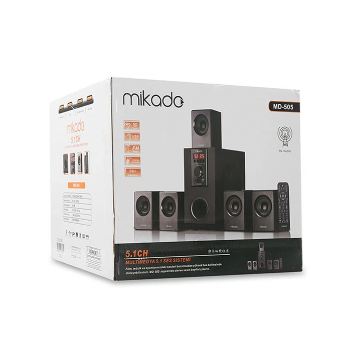 Mikado MD-505 5+1 Usb+SD+FM Destekli Bluetooth Speaker Kumandalı