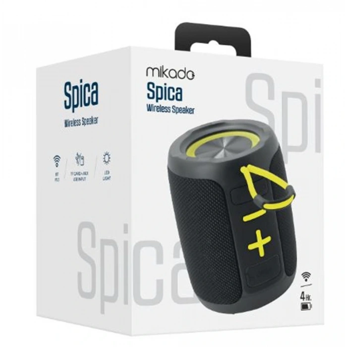 Mikado MD-60BT Spica Siyah 13W 1800mAh BT-TF-USB-ECO Led Işıklı Speaker